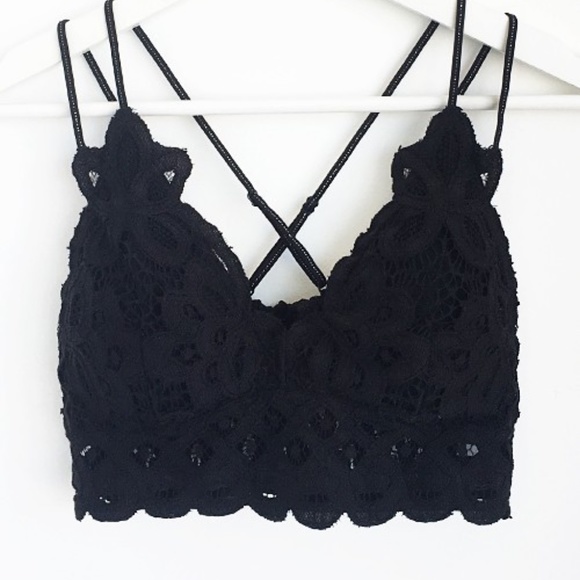 Other - Last 1! NWT Crochet Lace Bralette in Black
